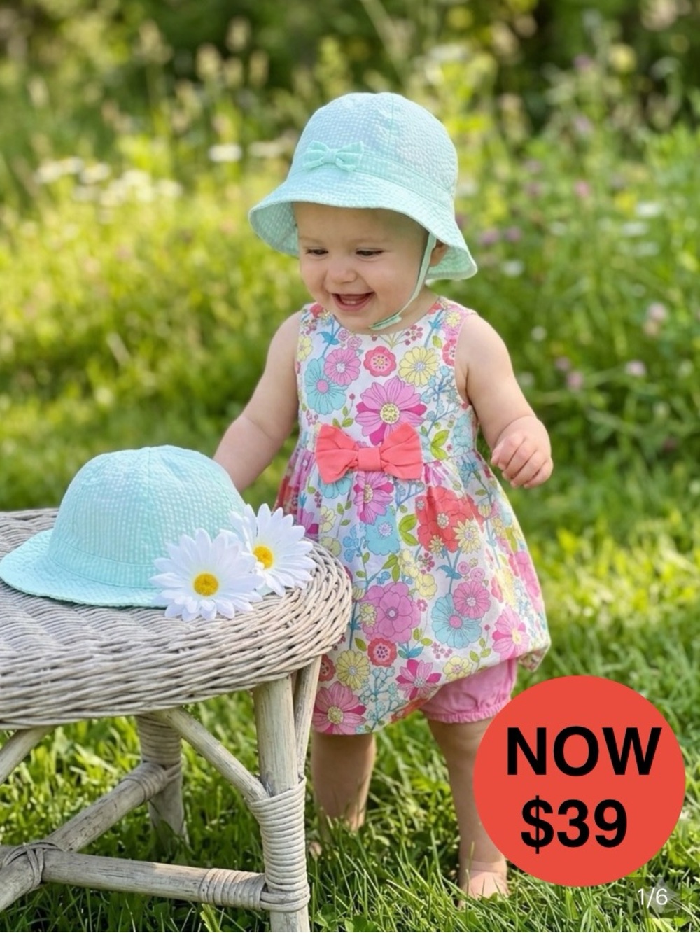 NWOT H&M Baby 3-Piece Summer Floral Dress Set – Dress (2-4M) & Hat (6-9M)